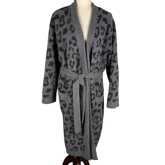 Barefoot Dreams Other - Barefoot Dreams CozyChic® Leopard Print Robe | Charcoal Gray | Size Large